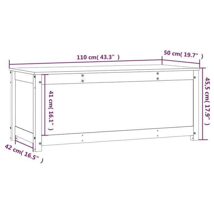 Contenitore Portaoggetti Bianco 110x50x45,5cm Massello di Pino cod mxl 78044