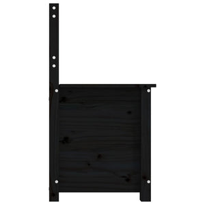 Panca Nera 80x41x77 cm in Legno Massello di Pino 823553