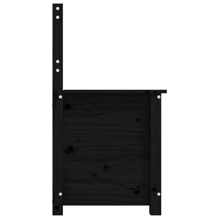 Panca Nera 80x41x77 cm in Legno Massello di Pino 823553