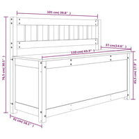 Panca Nera 110x41x76,5 cm in Legno Massello di Pino cod mxl 67428