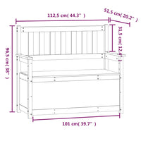 Panca Grigio 112,5x51,5x96,5 cm in Legno Massello di Pino cod mxl 62610