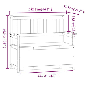 Panca Grigio 112,5x51,5x96,5 cm in Legno Massello di Pino cod mxl 62610