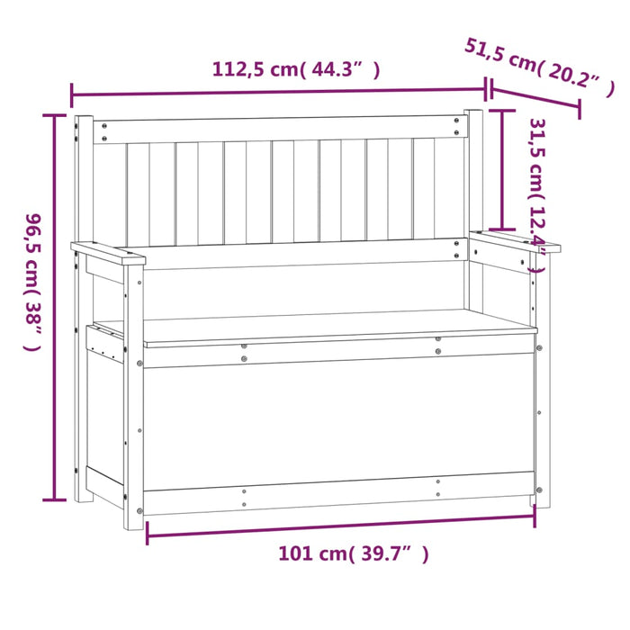 Panca Grigio 112,5x51,5x96,5 cm in Legno Massello di Pino cod mxl 62610