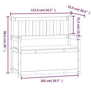 Panca Marrone Miele 112,5x51,5x96,5cm in Legno Massello di Pino 823562