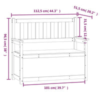 Panca Nera 112,5x51,5x96,5 cm in Legno Massello di Pino cod mxl 62602