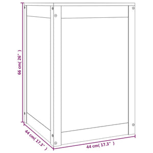 Contenitore per Bucato Bianco 44x44x66 cm Legno Massello Pino