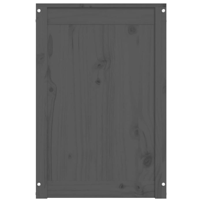 Contenitore per Bucato Grigio 44x44x66 cm Legno Massello Pino