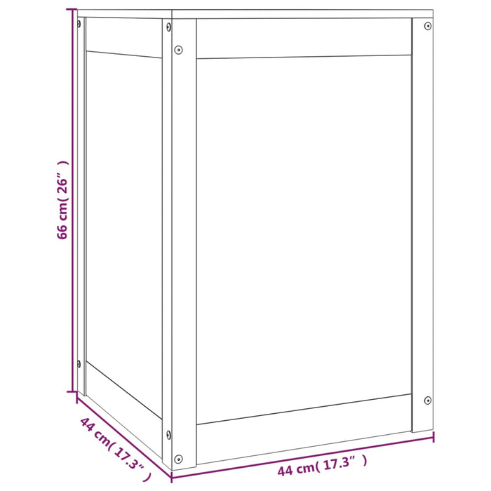 Contenitore per Bucato Grigio 44x44x66 cm Legno Massello Pino