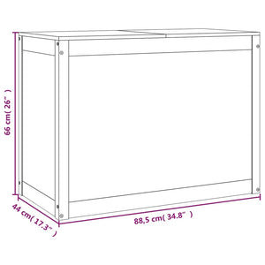 Contenitore per Bucato 88,5x44x66 cm Legno Massello Pino 823569