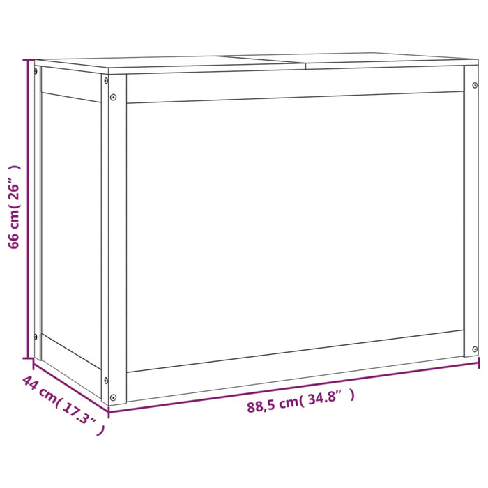 Contenitore per Bucato 88,5x44x66 cm Legno Massello Pino 823569