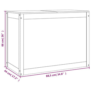 Contenitore per Bucato Miele 88,5x44x66 cm Legno Massello Pino