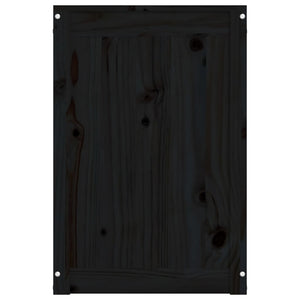 Contenitore per Bucato Nero 88,5x44x66 cm Legno Massello Pino