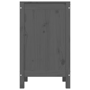 Contenitore per Bucato Grigio 44x44x76 cm Legno Massello Pino