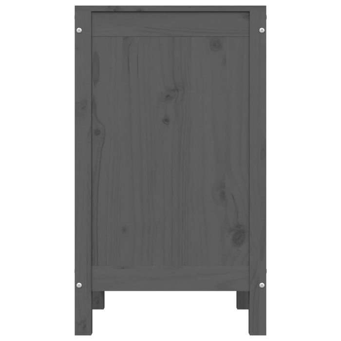 Contenitore per Bucato Grigio 44x44x76 cm Legno Massello Pino