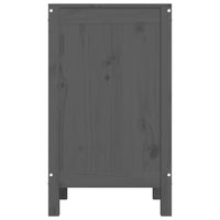 Contenitore per Bucato Grigio 44x44x76 cm Legno Massello Pino