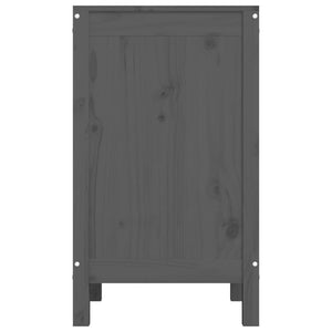 Contenitore per Bucato Grigio 44x44x76 cm Legno Massello Pino