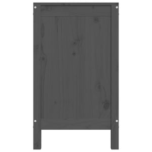 Contenitore per Bucato Grigio 88,5x44x76 cm Legno Massello Pino