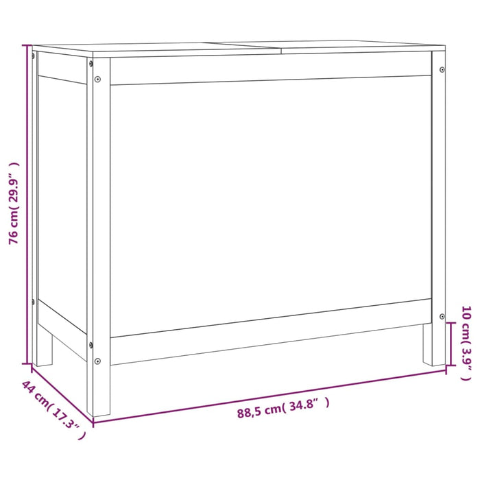 Contenitore per Bucato Miele 88,5x44x76 cm Legno Massello Pino