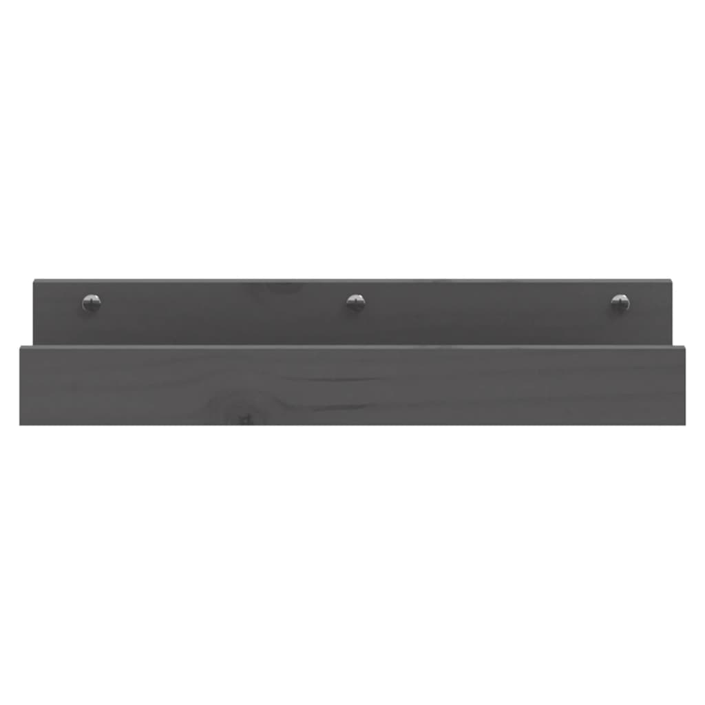 Mensole da Parete 2 pz Grigio 50x12x9cm Legno Massello di Pino cod mxl 32787