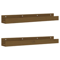 Mensole da Parete 2 pz Miele 80x12x9cm Legno Massello di Pino cod mxl 32861