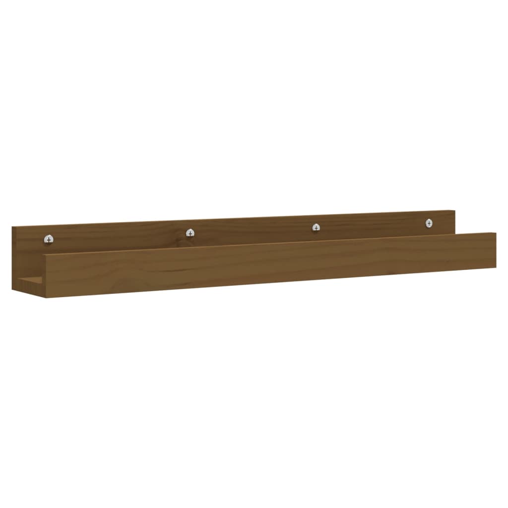 Mensole da Parete 2 pz Miele 80x12x9cm Legno Massello di Pino 823592