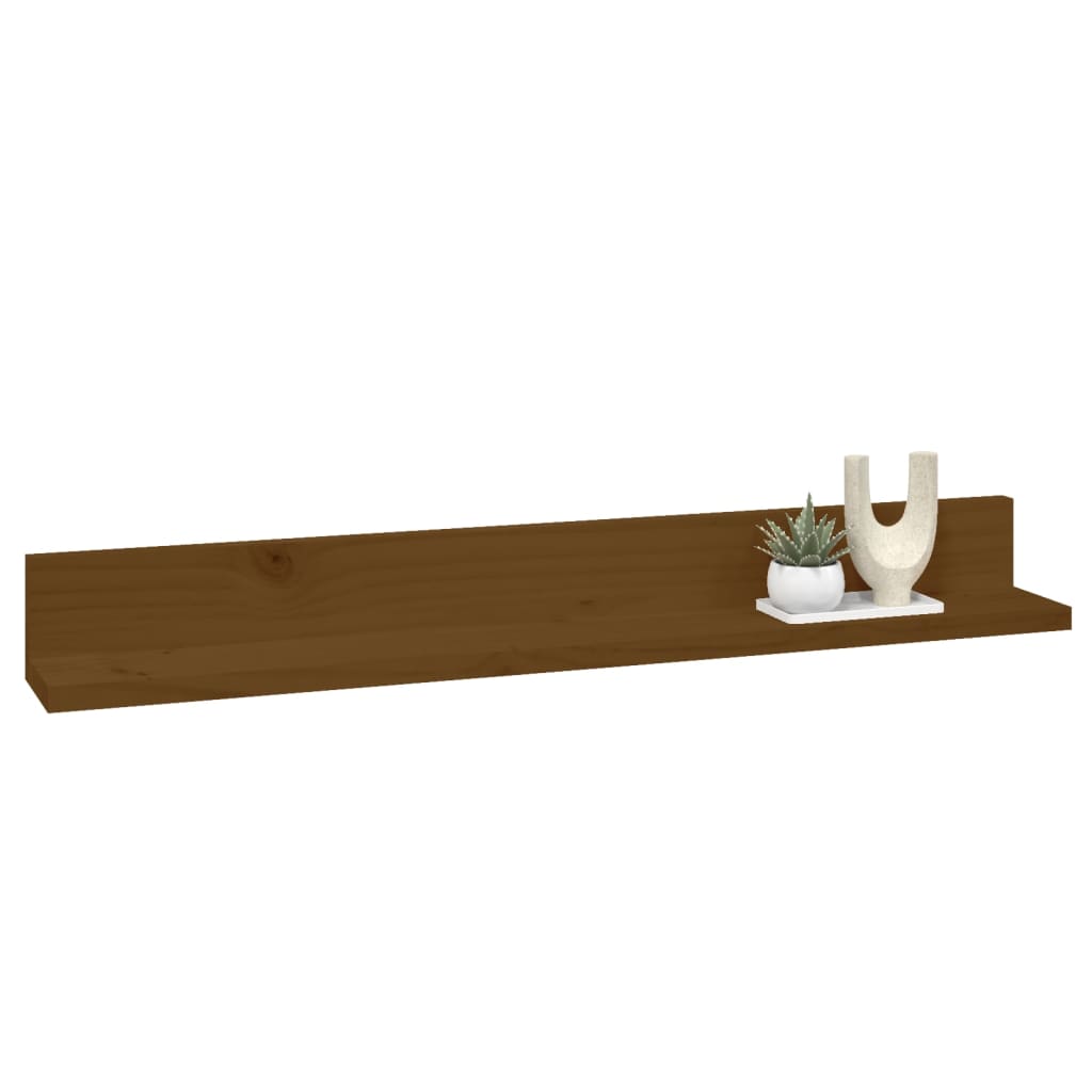 Mensole da Parete 2 pz Miele 80x11x9cm Legno Massello di Pino cod mxl 32837