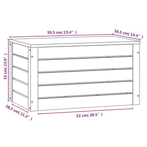 Contenitore Portaoggetti Bianco 59,5x36,5x33cm Massello di Pino 823615