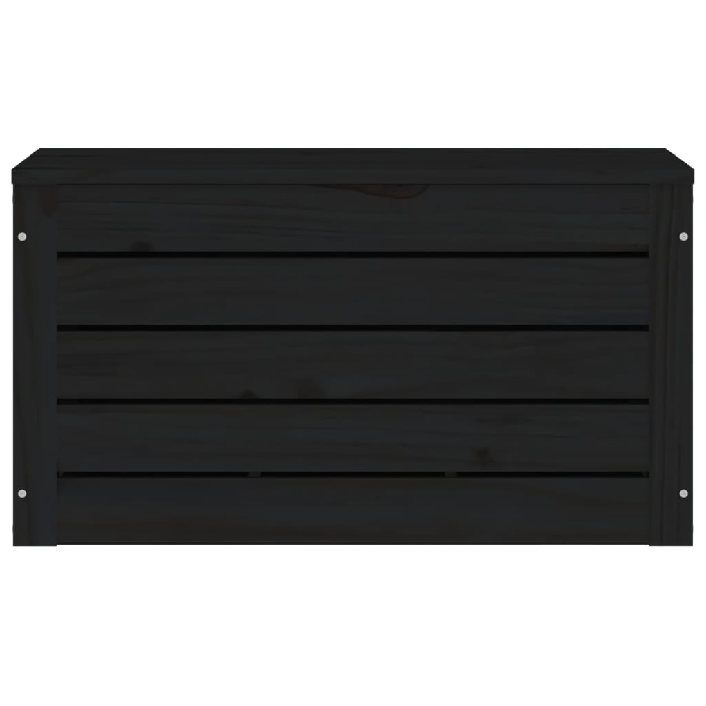 Contenitore Portaoggetti Nero 59,5x36,5x33 cm Massello di Pino 823618