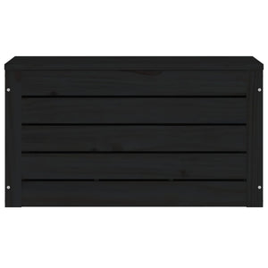 Contenitore Portaoggetti Nero 59,5x36,5x33 cm Massello di Pino 823618