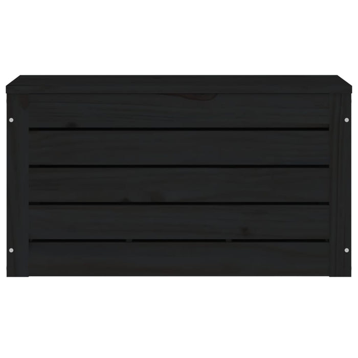 Contenitore Portaoggetti Nero 59,5x36,5x33 cm Massello di Pino 823618