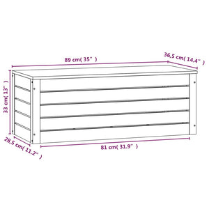 Contenitore Portaoggetti 89x36,5x33 cm Legno Massello Pino 823619