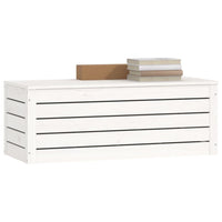 Contenitore Portaoggetti Bianco 89x36,5x33cm Massello di Pino 823620