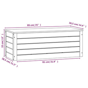 Contenitore Portaoggetti Bianco 89x36,5x33cm Massello di Pino cod mxl 61216