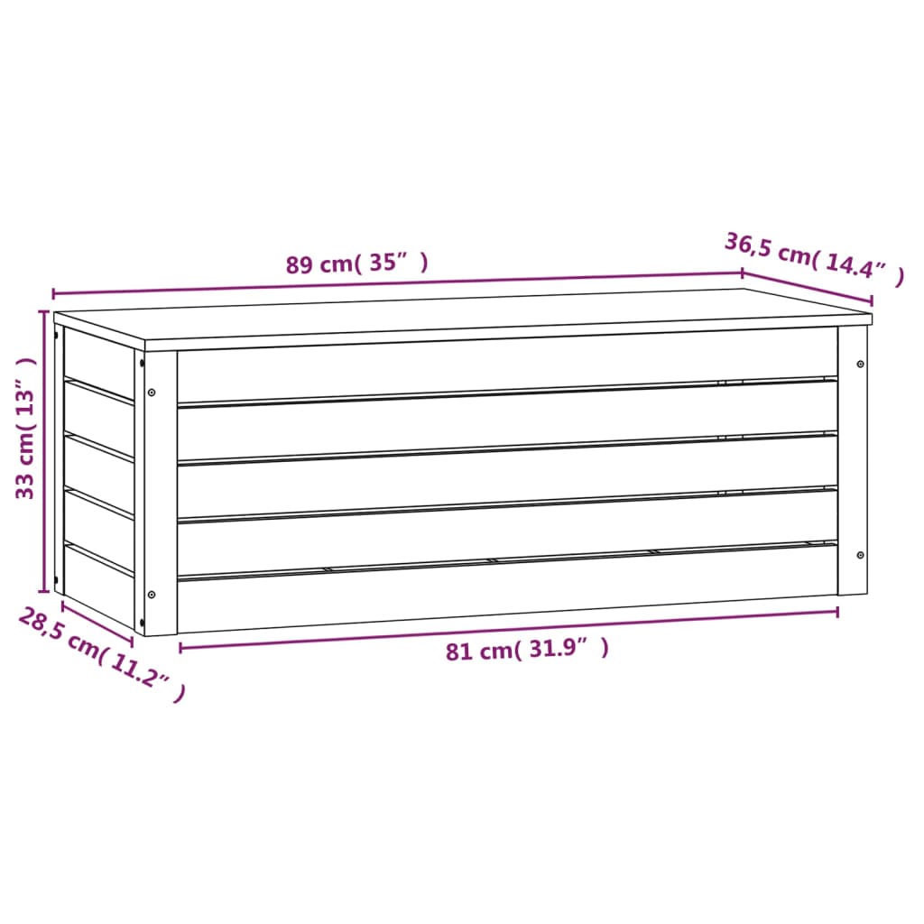 Contenitore Portaoggetti Miele 89x36,5x33cm Legno Massello Pino cod mxl 62252