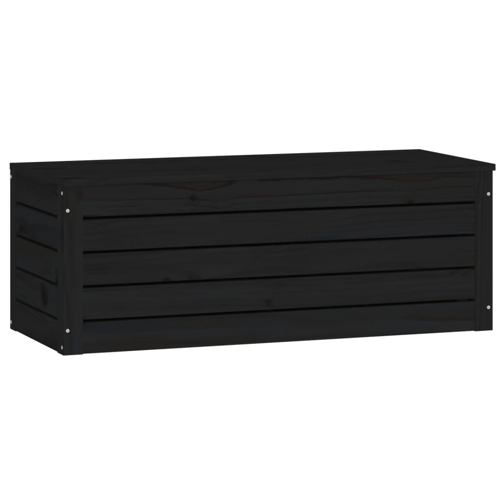 Contenitore Portaoggetti Nero 89x36,5x33 cm Legno Massello Pino cod mxl 64553