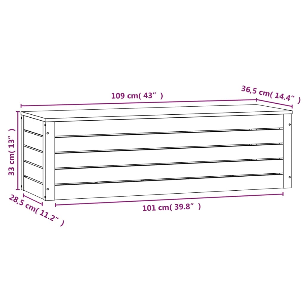 Contenitore Portaoggetti 109x36,5x33 cm Legno Massello Pino cod mxl 69059