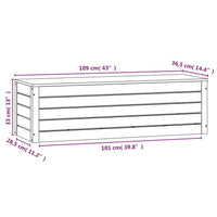 Contenitore Portaoggetti 109x36,5x33 cm Legno Massello Pino cod mxl 69059