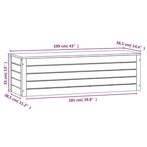 Contenitore Portaoggetti 109x36,5x33 cm Legno Massello Pino cod mxl 69059