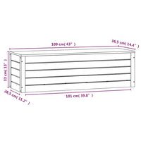 Contenitore Portaoggetti Bianco 109x36,5x33cm Massello di Pino cod mxl 62556