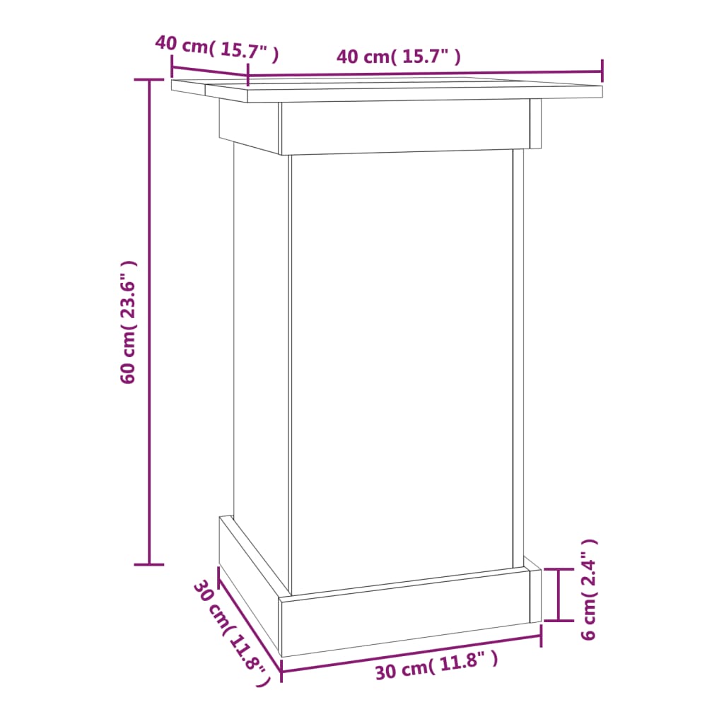 Portafiori 40x40x60 cm in Legno Massello di Pino 823629