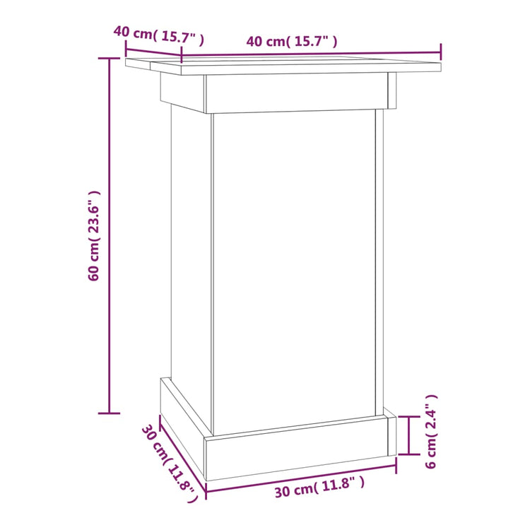 Portafiori 40x40x60 cm in Legno Massello di Pino 823629