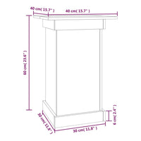 Portafiori grigio 40x40x60 cm in Legno Massello di Pino cod 11240