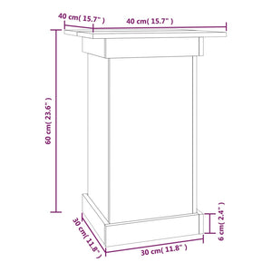 Portafiori grigio 40x40x60 cm in Legno Massello di Pino cod 11240