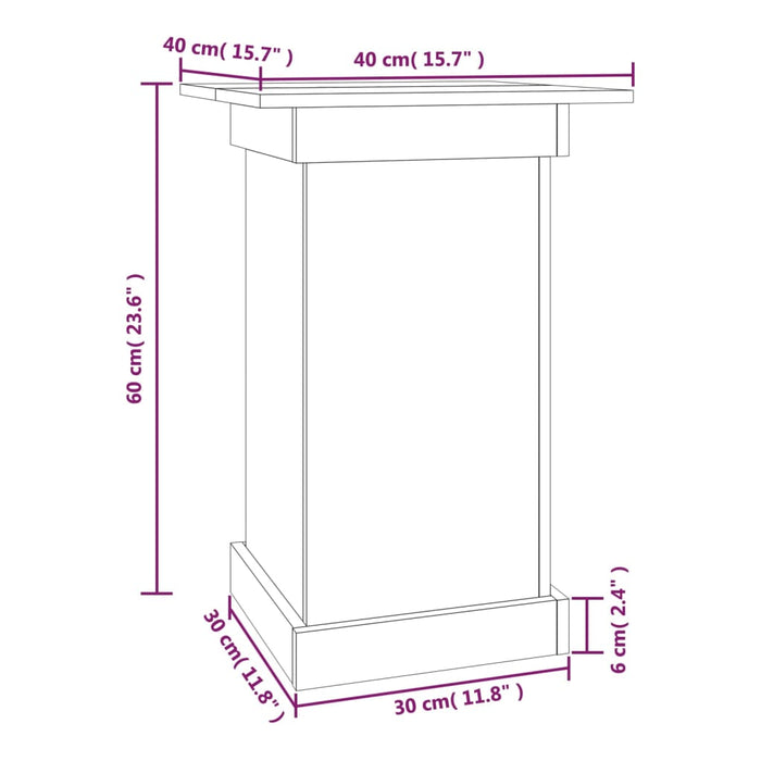 Portafiori grigio 40x40x60 cm in Legno Massello di Pino cod 11240