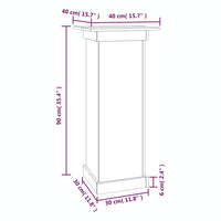 Portafiori 40x40x90 cm in Legno Massello di Pino cod mxl 69459