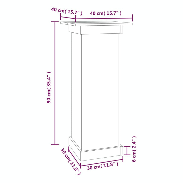 Portafiori 40x40x90 cm in Legno Massello di Pino cod mxl 69459