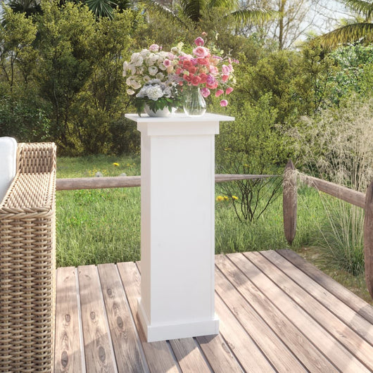 Supporto per Fiori Bianco 40x40x90 cm in Legno Massello di Pino 823635