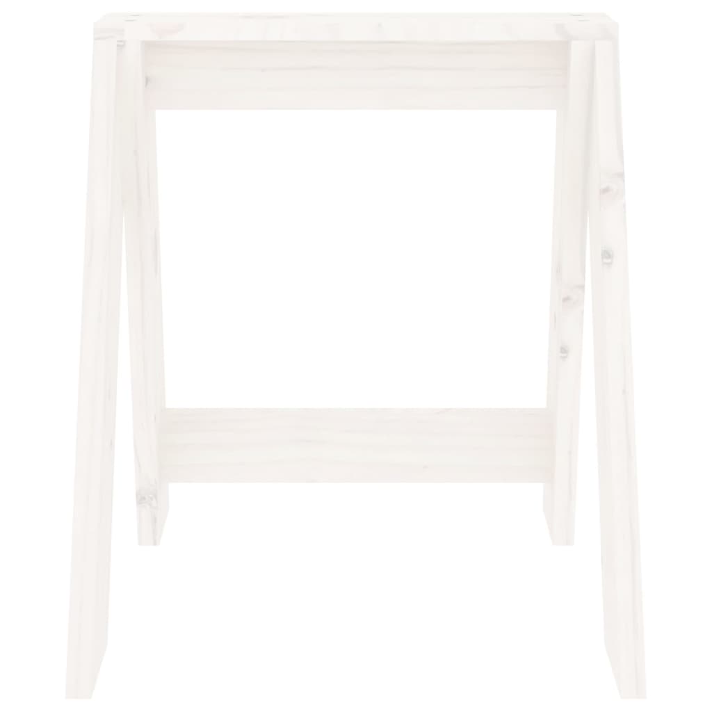 Sgabelli 2 pz Bianchi 40x40x45 cm in Legno Massello di Pino 823660