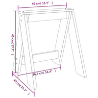 Sgabelli 2 pz Nero 40x40x45 cm in Legno Massello di Pino cod mxl 50220