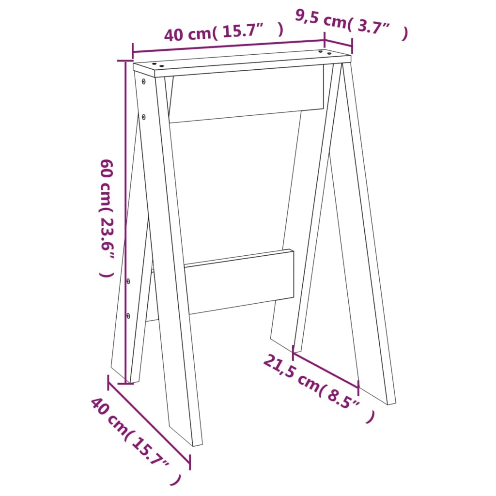 Sgabelli 2 pz 40x40x60 cm in Legno Massello di Pino cod mxl 50217